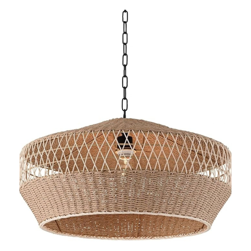 Matias Woven Vine and Rope Pendant Light