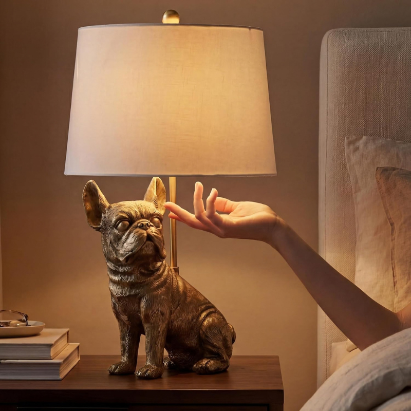 Signature Design by Ashley Wadeland French Bulldog Table Lamp - Gold