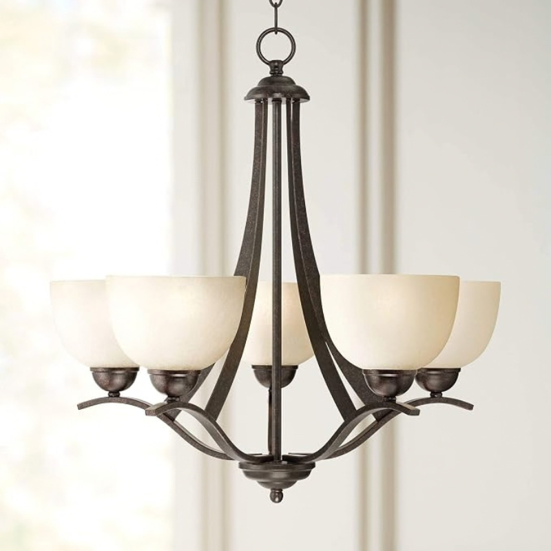 Airington Indian Scavo Glass 5-Light Chandelier