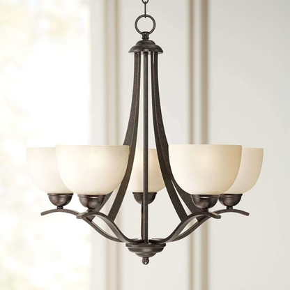 Airington Indian Scavo Glass 5-Light Chandelier