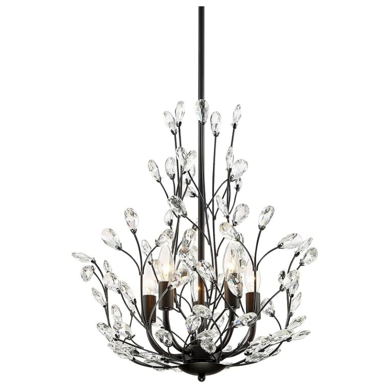 Aurine Floral Crystal 5-Light Chandelier