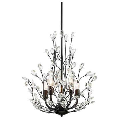 Aurine Floral Crystal 5-Light Chandelier