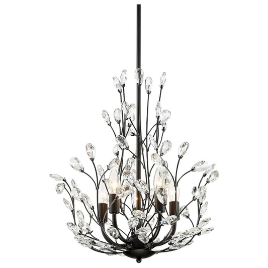 Aurine Floral Crystal 5-Light Chandelier