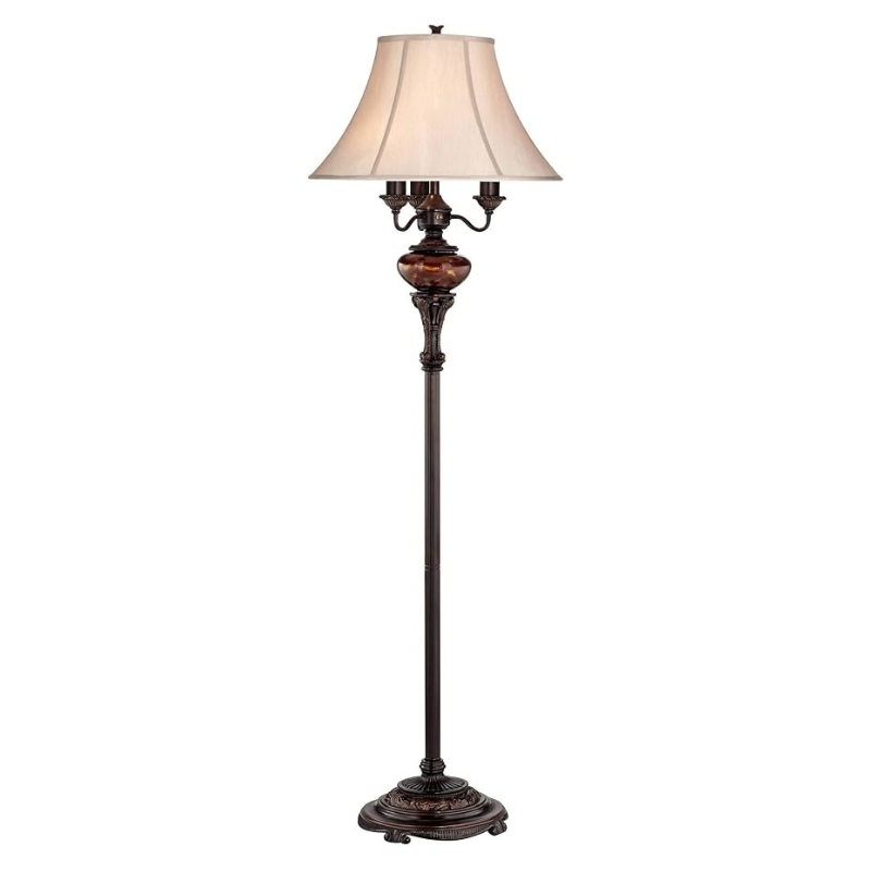 Barnes and Ivy Astor Bronze Tortoise Shell 4-Light Floor Lamp