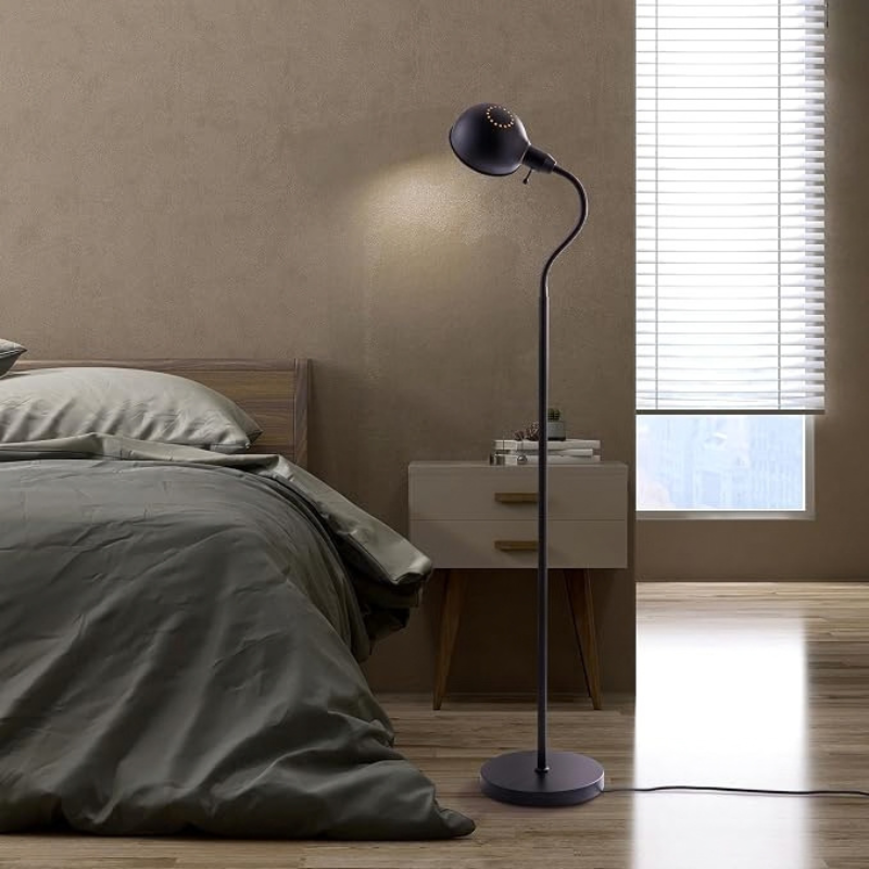 O'Bright Nova Gooseneck Adjustable Floor Lamp - Matte Black