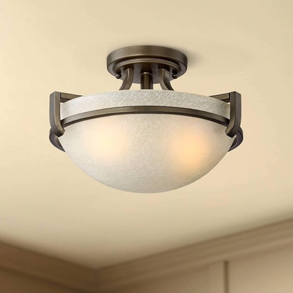 Regency Hill 12" Schoolhouse Semi-Flush Ceiling Light | Lamps Clinic