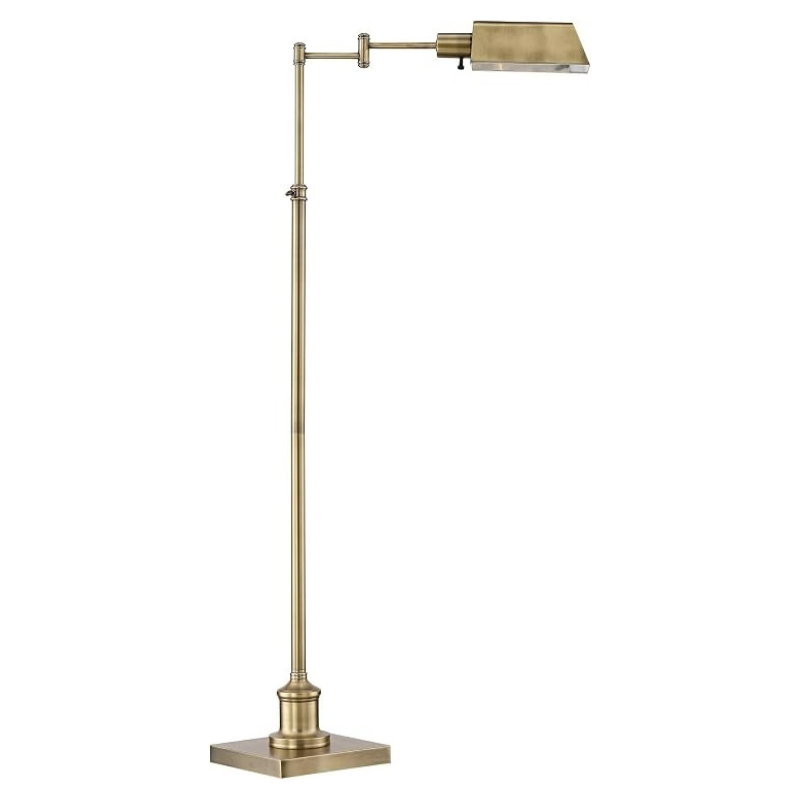 Regency Hill Jenson Aged Brass Adjustable Pharmacy Floor Lamp