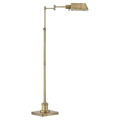 Regency Hill Jenson Aged Brass Adjustable Pharmacy Floor Lamp