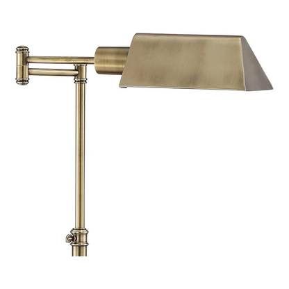 Regency Hill Jenson Aged Brass Adjustable Pharmacy Floor Lamp
