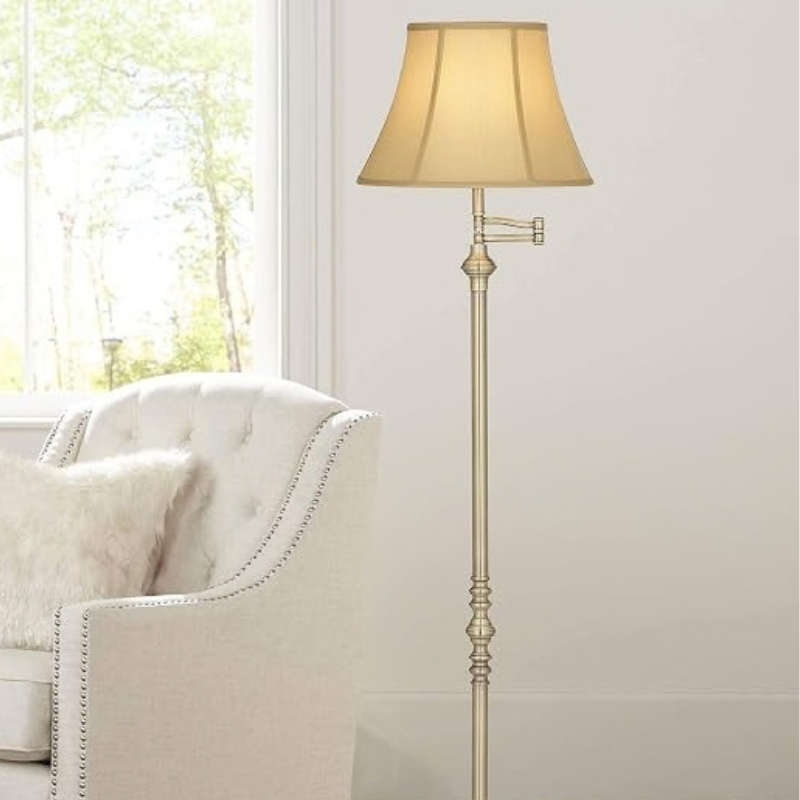 Regency Hill Montebello Brass Swing Arm Floor Lamp